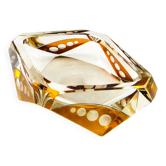 Art Deco ashtray, crystal glass, Huta Julia, Poland, 1960s