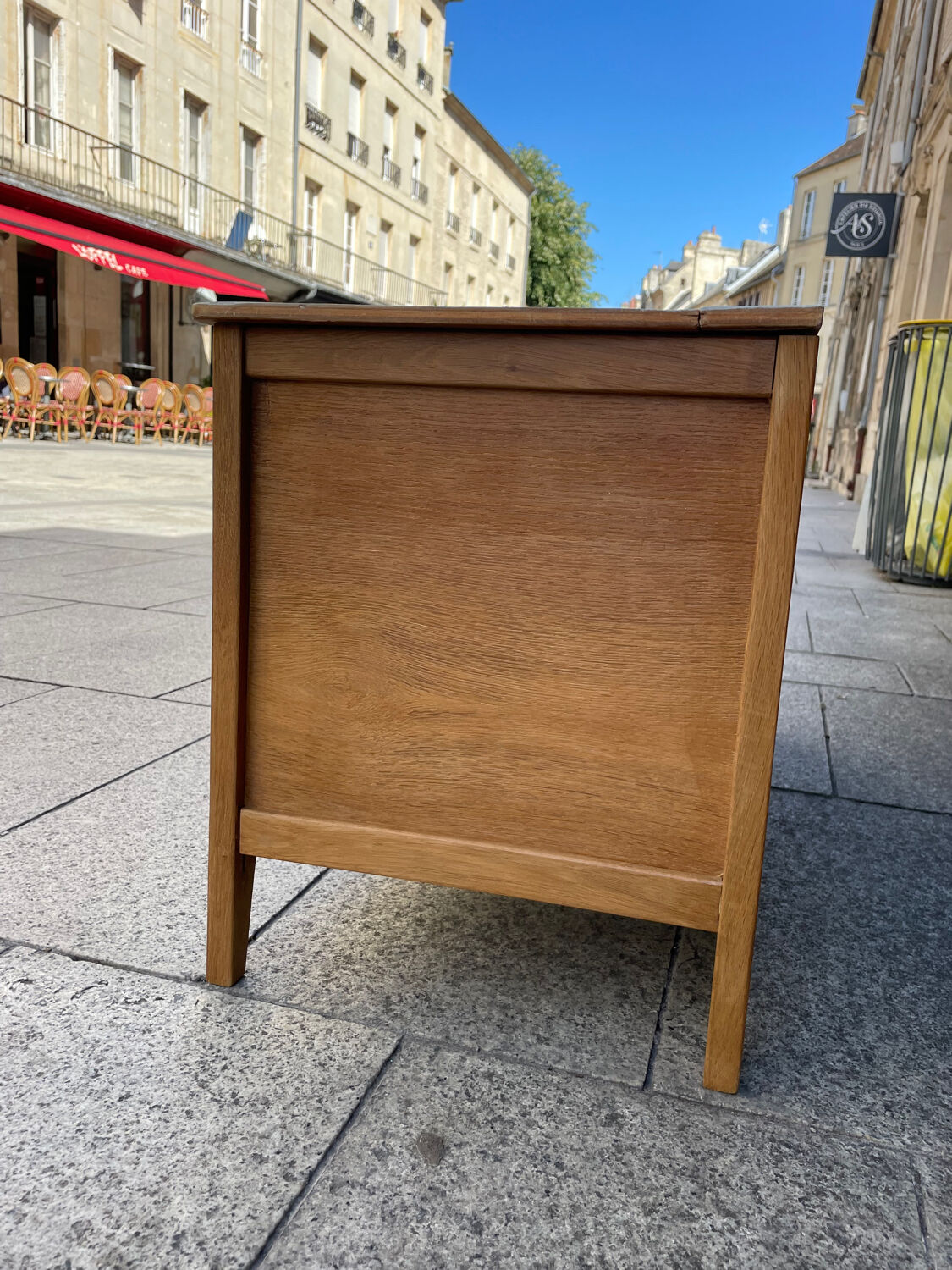 wooden and rattan chest