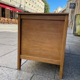 wooden and rattan chest