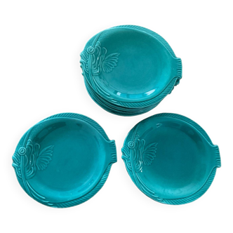 Assiettes poisson vintage