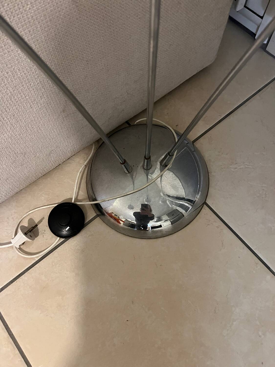 DELMAS three-arm chrome floor lamp - vintage 1970s