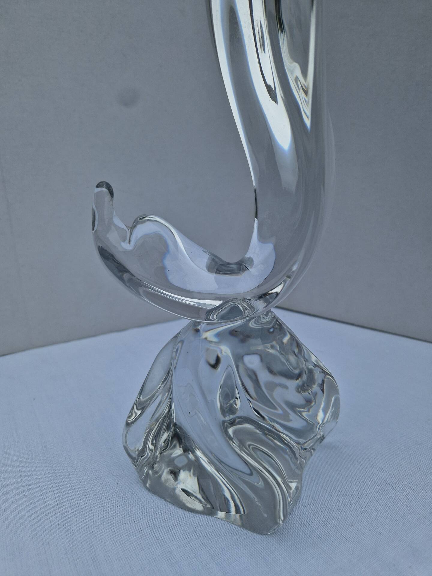 Lamp Base Swan Neck Signed Daum