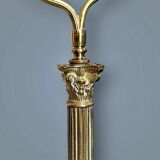 Antique lamp base in patinated brass – fluted column – H 60 cm