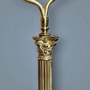 Antique lamp base in patinated brass – fluted column – H 60 cm
