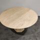 Round italian travertine dining table, 1970s