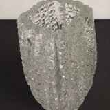 Brutalist honeycomb crystal vase
