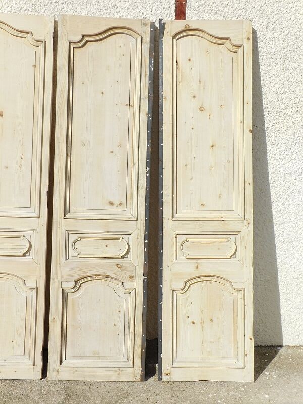 Set of 6 interior doors in fir of the nineteenth century