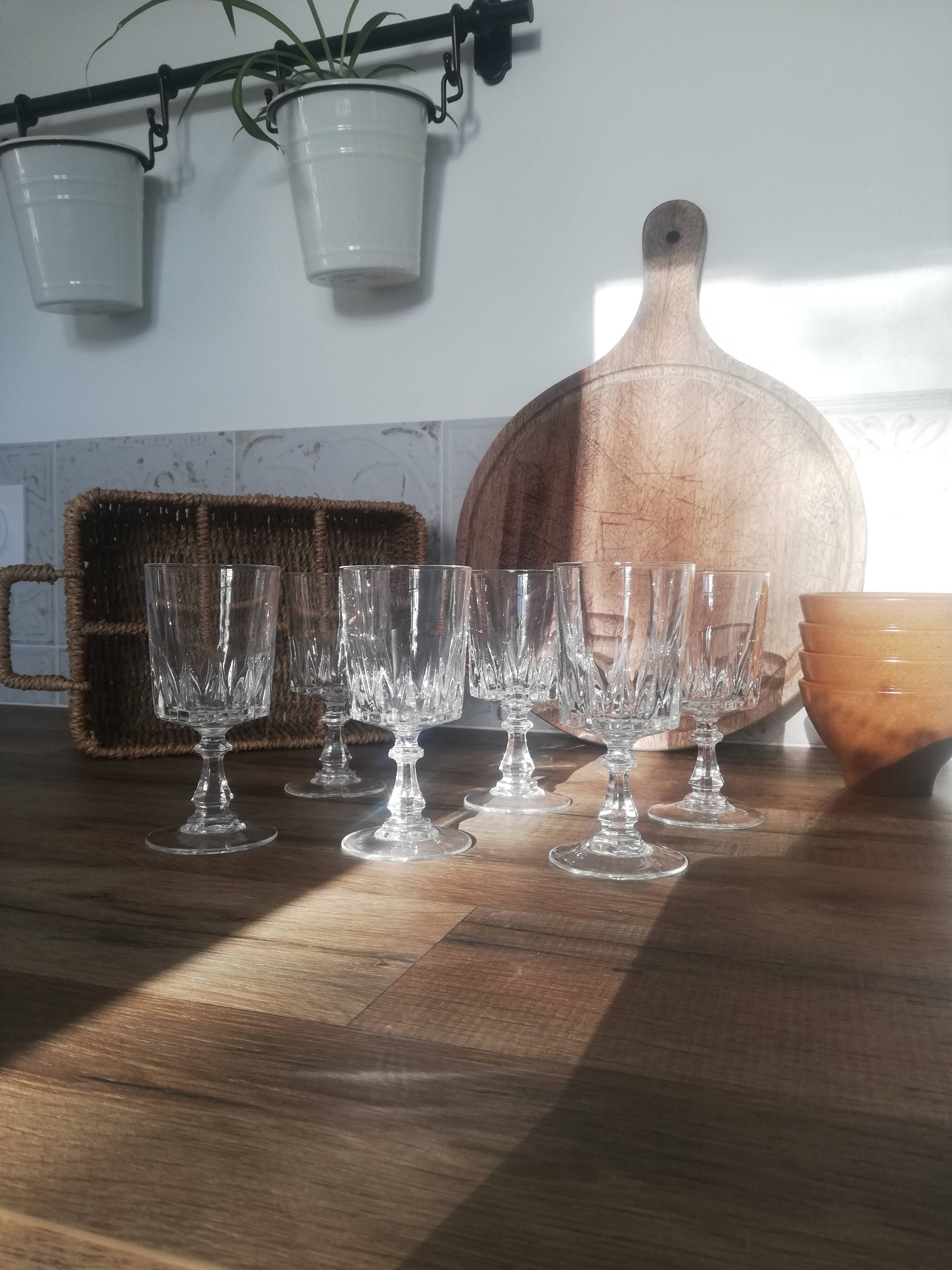 Vintage arc crystal aperitif glasses