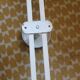 Coat rack vintage metal white 3 hooks