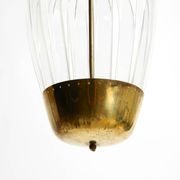 Mid-Century Pendant Lamp by Vereinigte Werkstätten, in Brass and Plexiglass