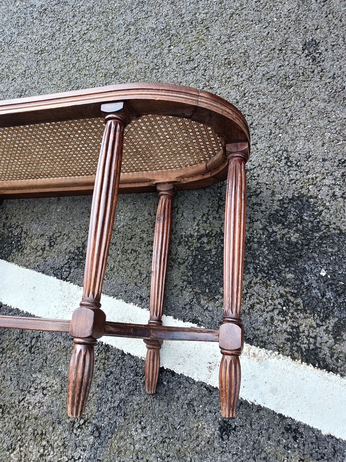 Banquette de piano bois style louis XVI