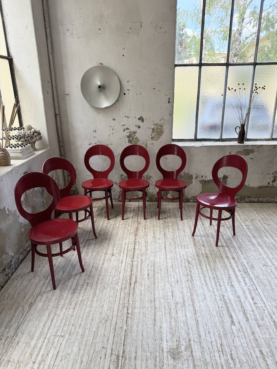 Set of 6 Baumann bistro chairs, Mouette model