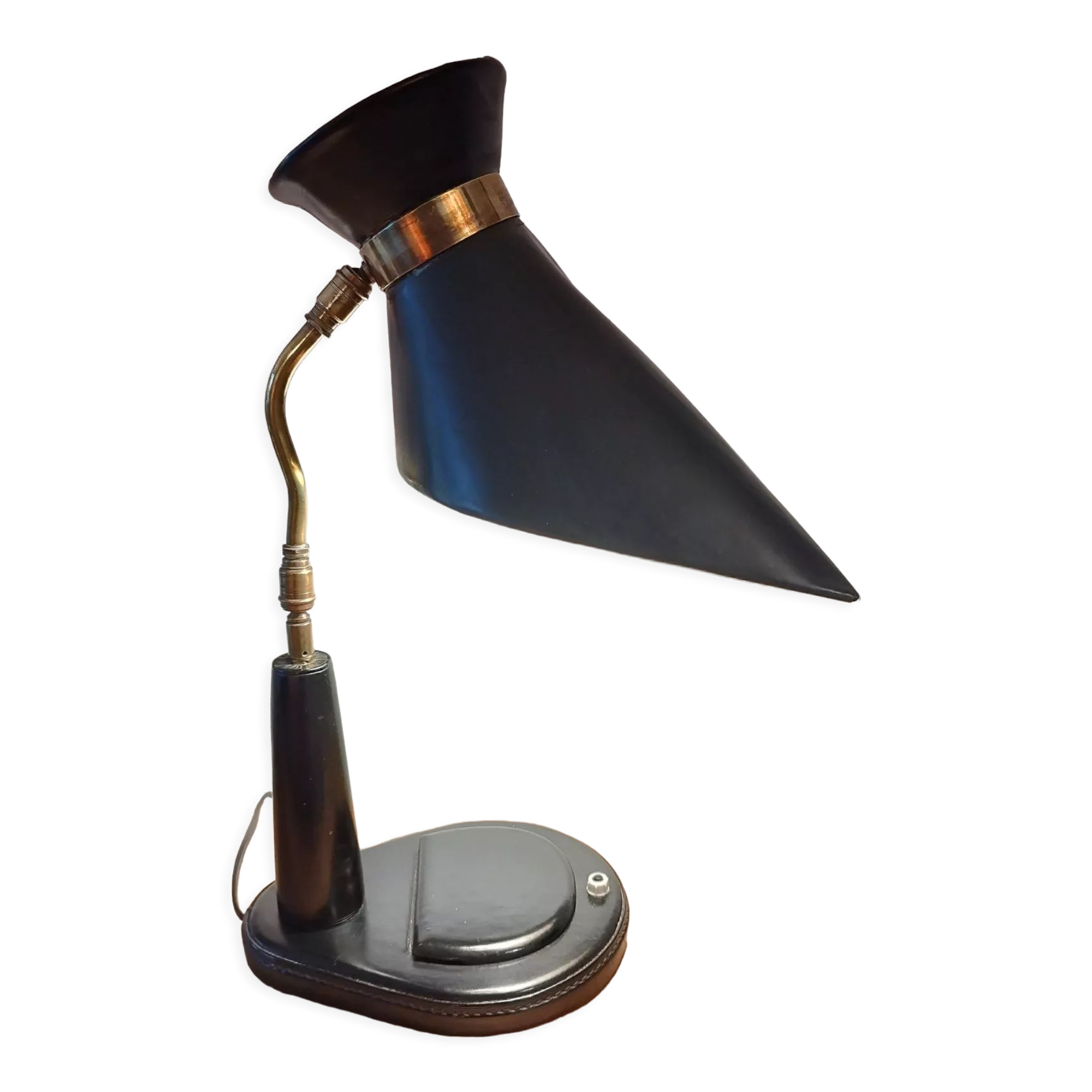 Leather-wrapped Lancel lamp