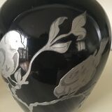 Vase verre noir