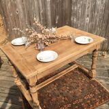 Raw wood farm table