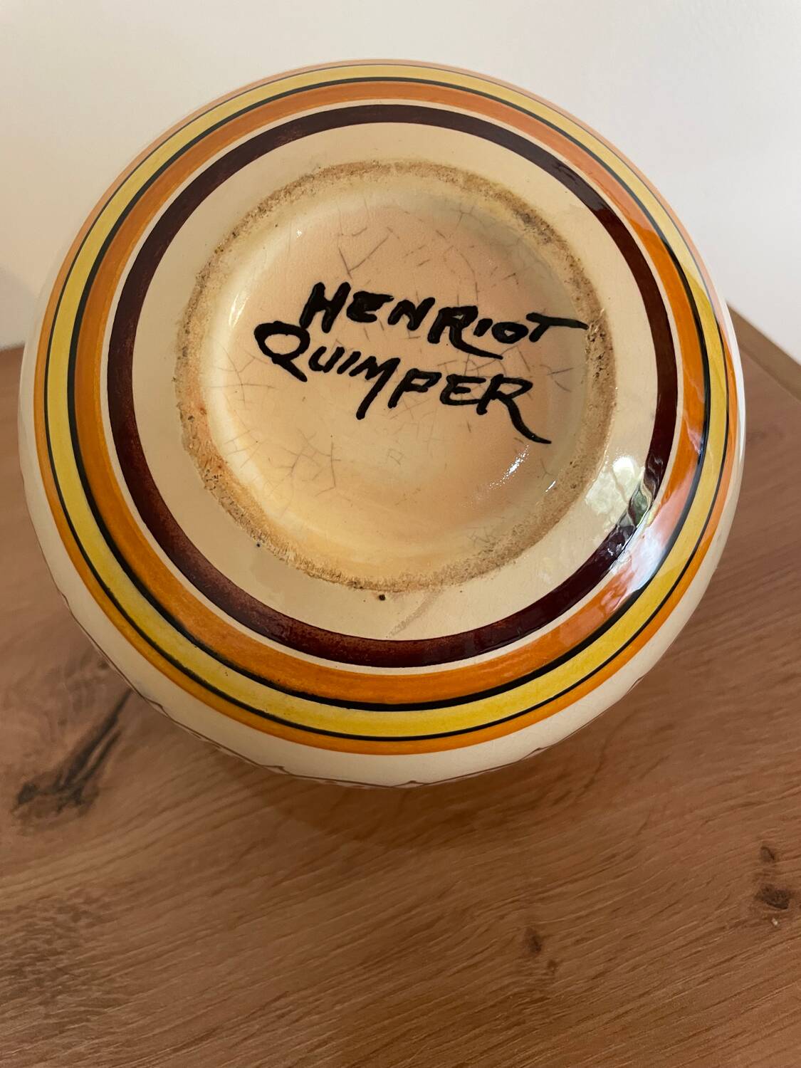 Henriot Quimper ball vase