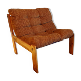 Scandinavian pine and velvet seat
