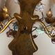 Two bronze wall light decorated with flowers in german porcelain