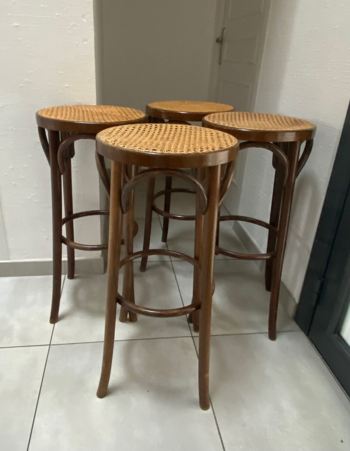 Lot de 4 tabourets bar vintage
