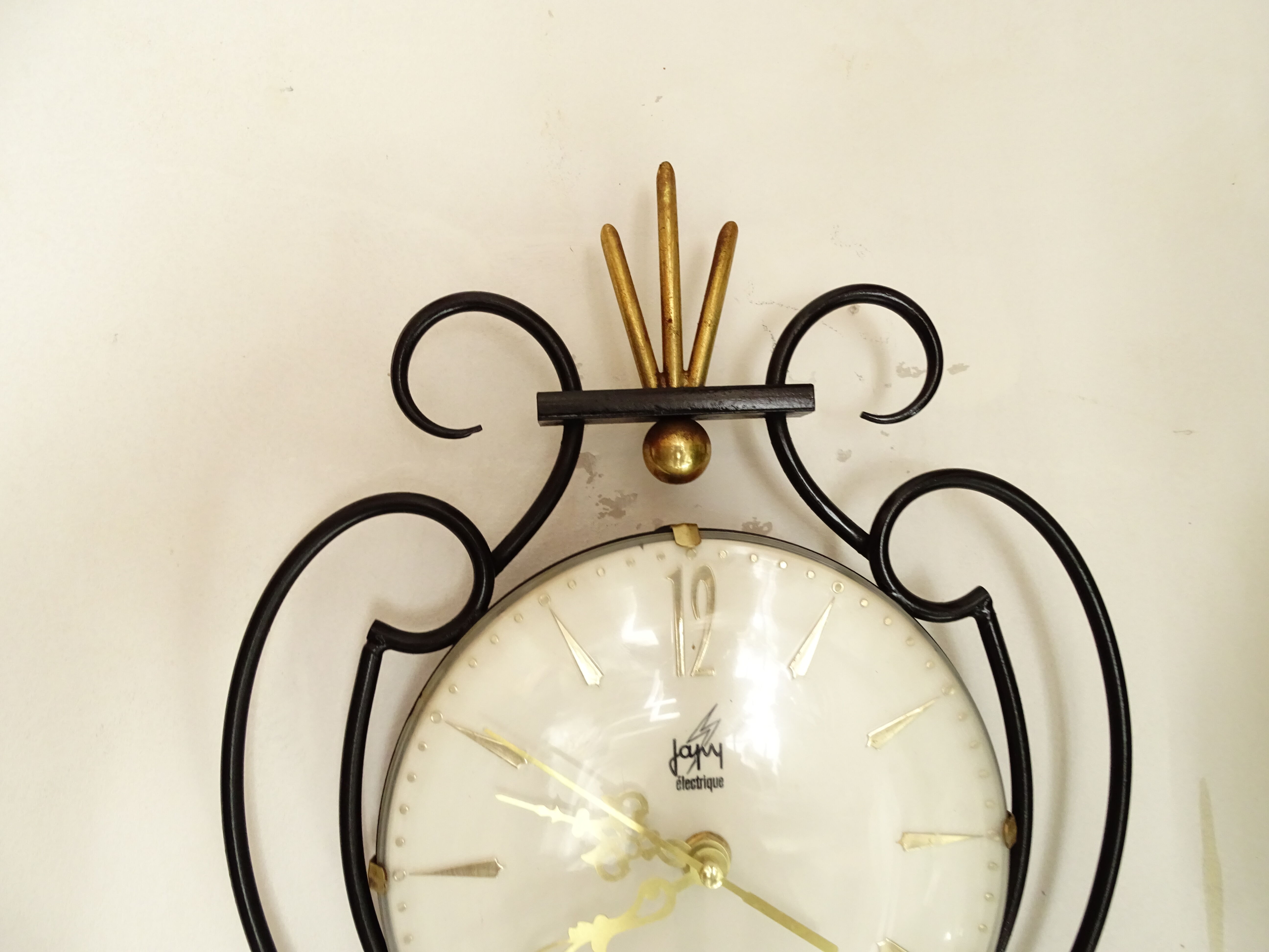Japy vintage wrought iron clock pendule vintage top