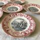 Old talking plates Gien "a wedding in the countryside"