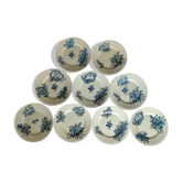 Set of nine antique earthenware, terracotta plates Salins, Antoinette