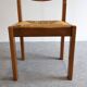 Set of 6 Maison Regain straw chairs in solid elm, 1970s-1980s