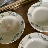 6 assiettes creuses anciennes terre de fer Lonchamp Sapho