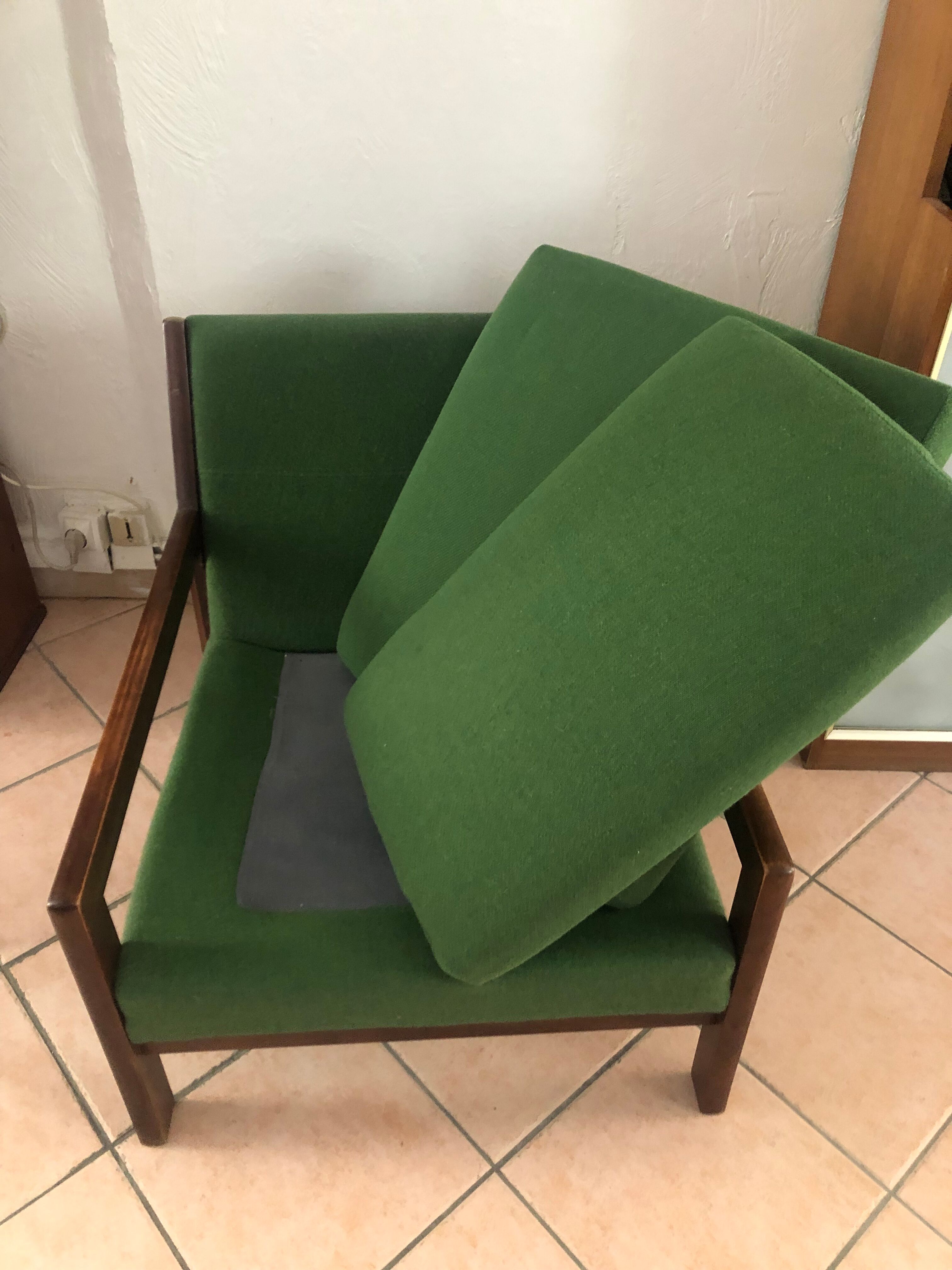 Vintage green Scandinavian armchair from the 60s