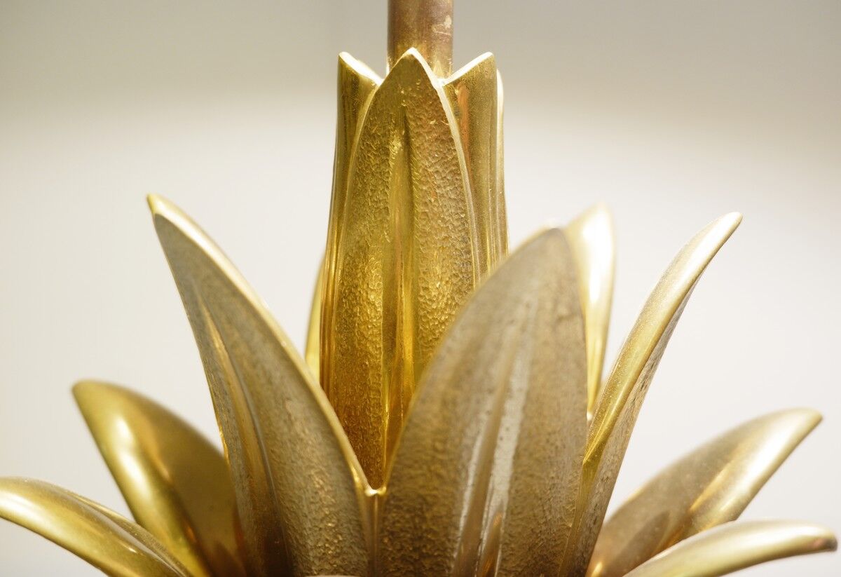 Maison Charles brass lotus desk lamp, 1960s