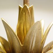 Lampe de bureau lotus en laiton de Maison Charles, 1960