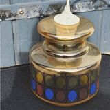 70s design chandelier in smoked and multi-colored glass