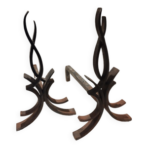 paire de chenets en fer