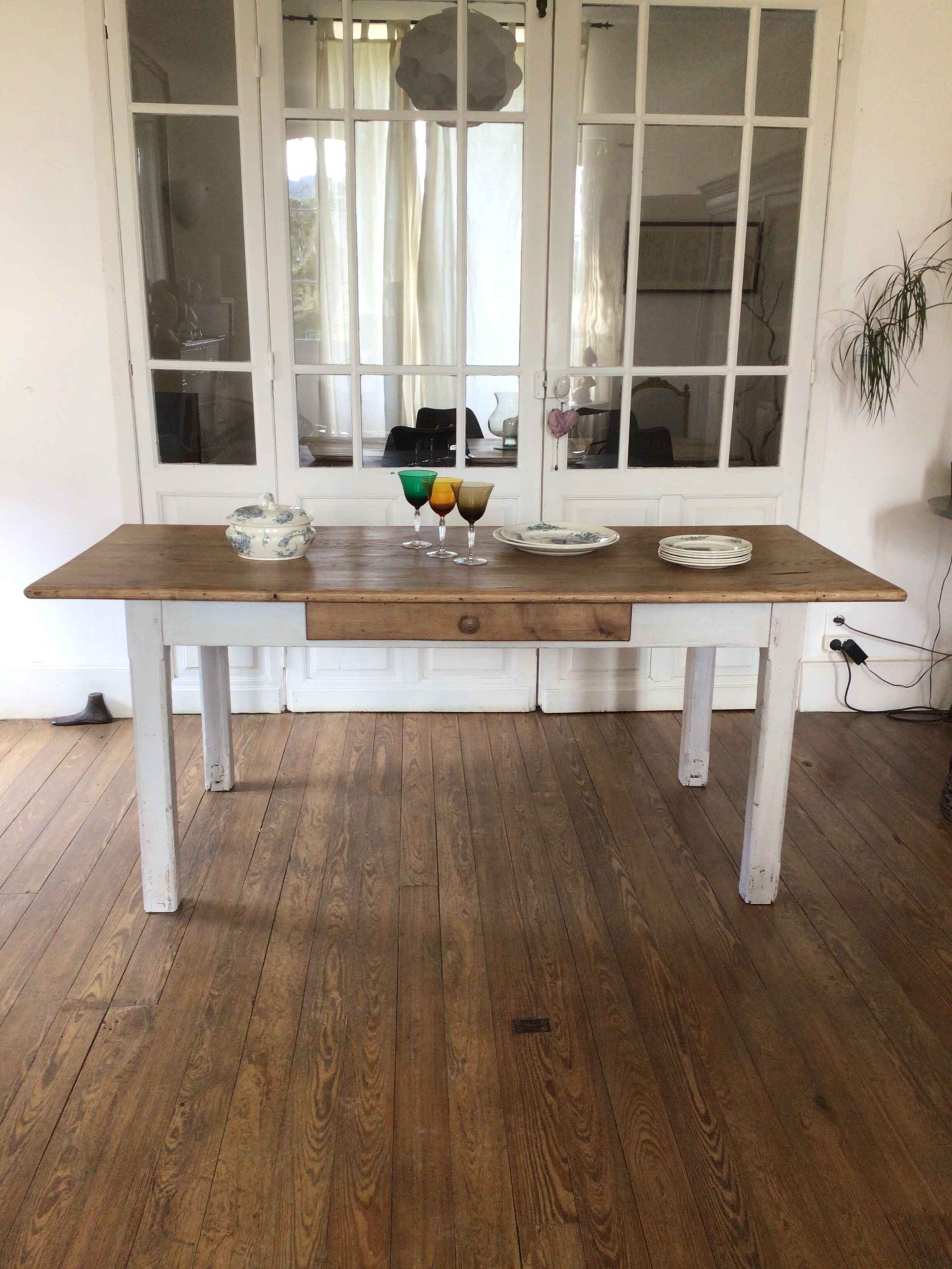 Table de ferme en chêne 1m80