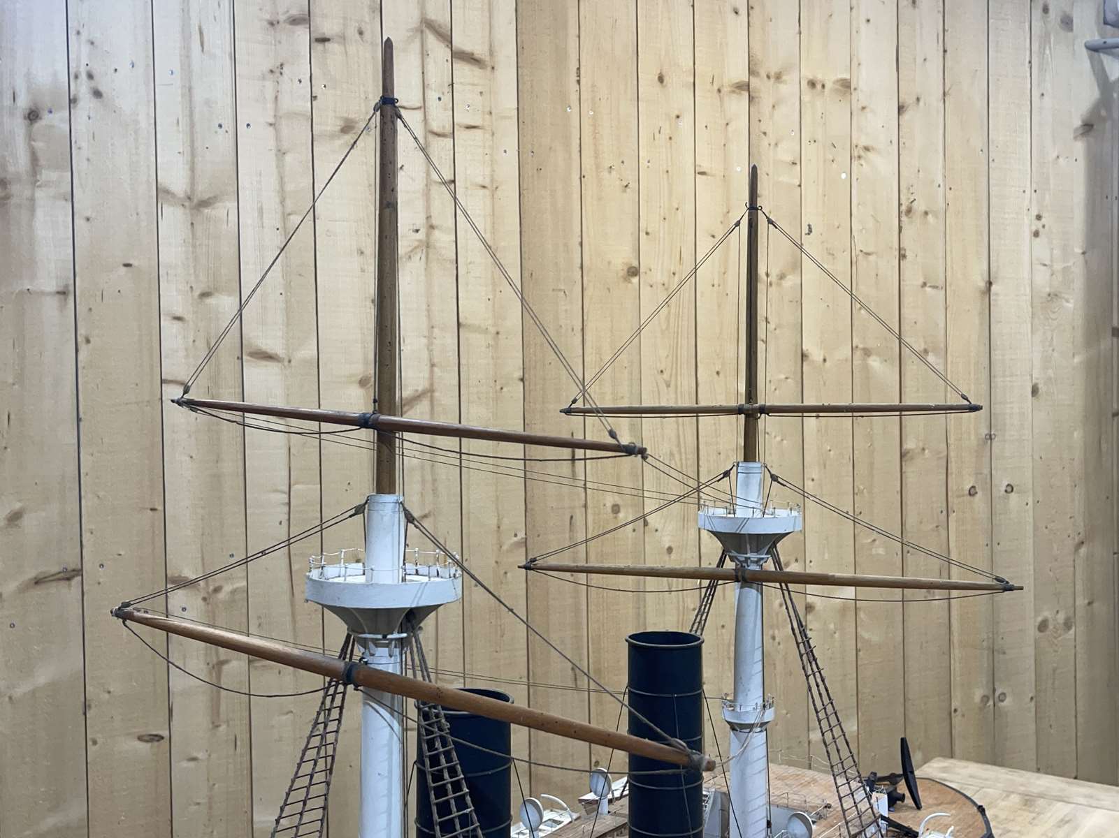 Model representing a battleship of the late nineteenth century