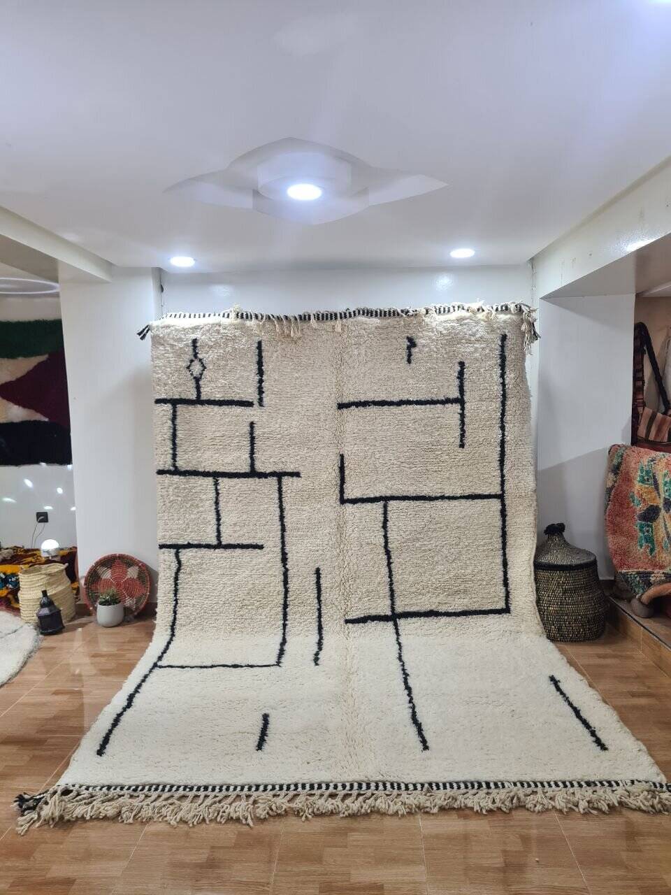 Handmade wool Berber rug 300X200 cm