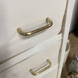 Commode pieds compas patinée