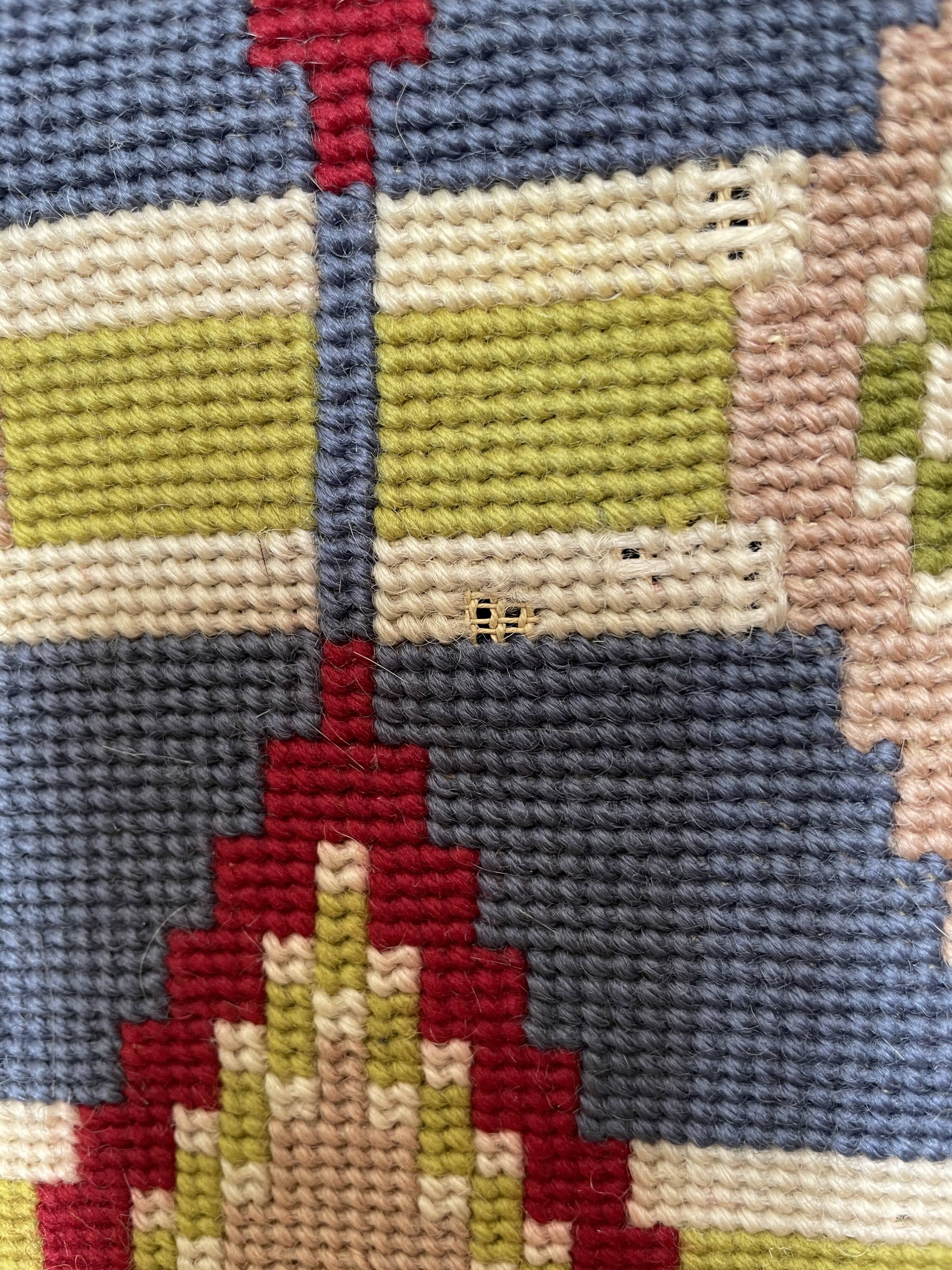 Swedish 1940-50 ‘s Needle point Flat Wall Rug 80x118cm
