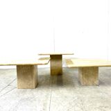 Vintage travertine nesting tables or side tables, 1970s