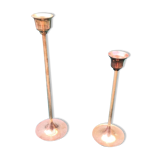 Pair of gilded brass candlesticks
