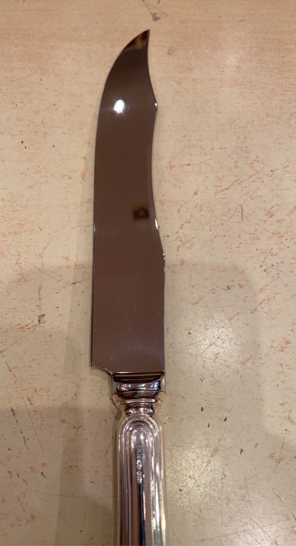 Solid silver cutting knife