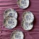 Set of 6 plates dessert earthenware Gien "wild flower" English
