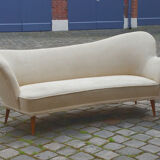 Sofa chaise sculptural Arc asymmetrical Swedish 50s/60s