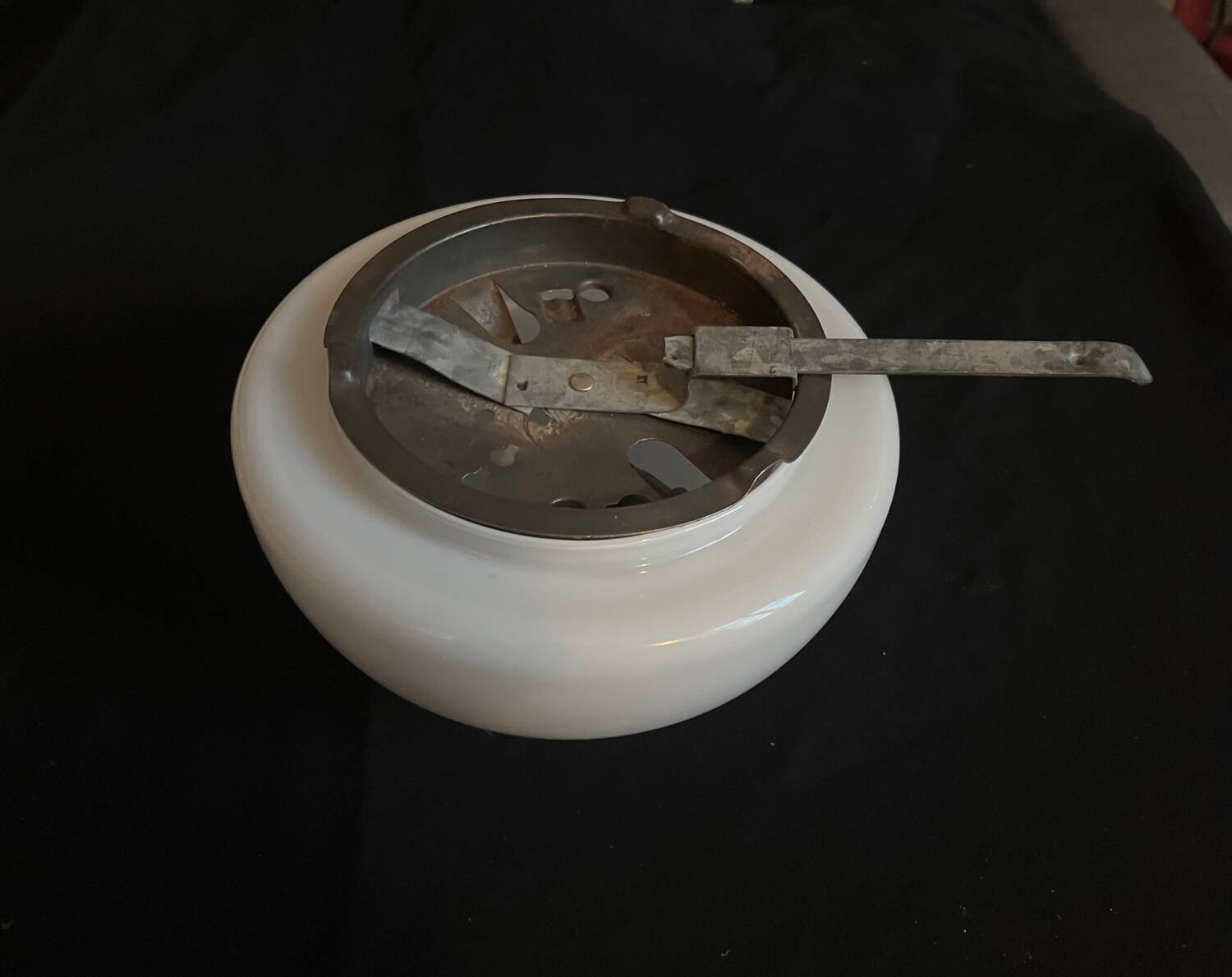 Vintage round opaline wall light