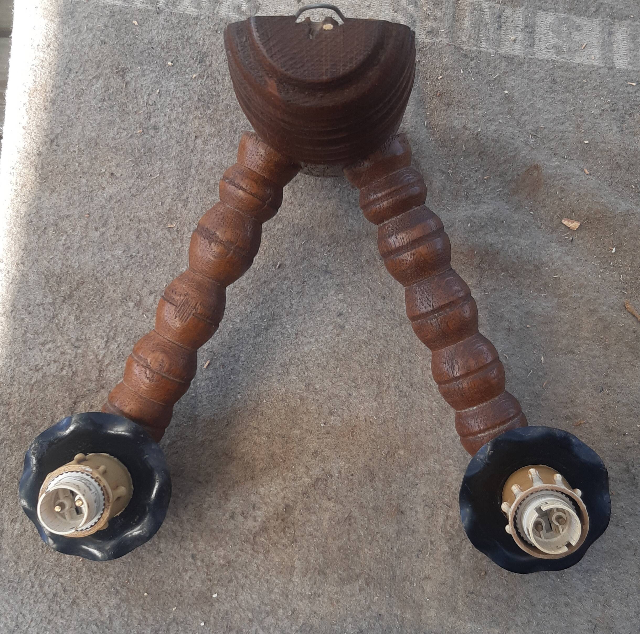 Brutalist turned wood wall light