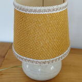 Ceramic table lamp and burlap
