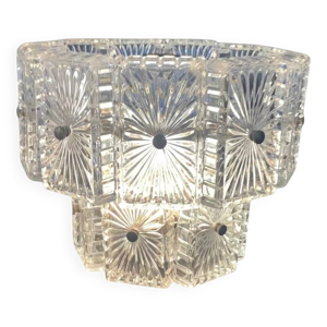 lampe 3 feux en cristal, - italie 1960