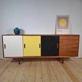 Vintage sideboard with coloured doors – Mid-century modern design, 1960s