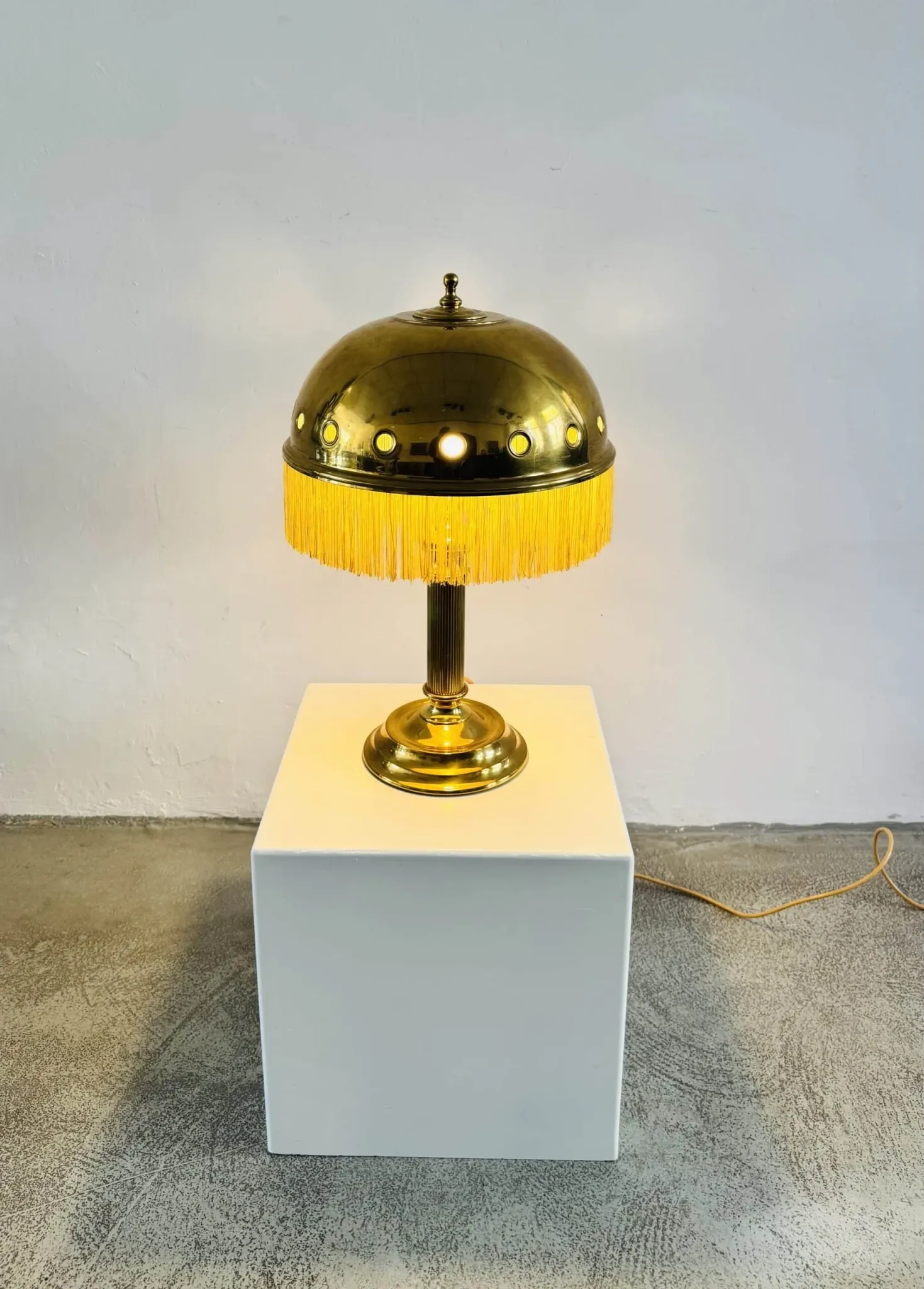 Brass Mushroom Table Lamp By Sölken Leuchten, Germany, Circa 1960S