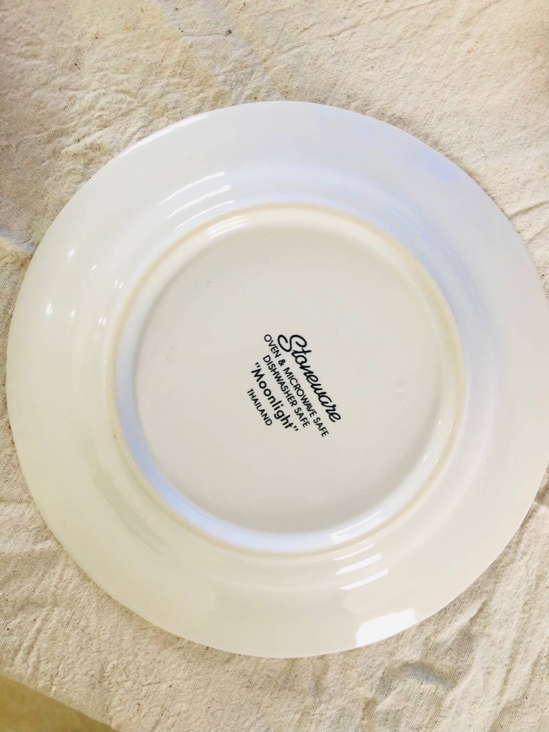 Set of 5 vintage dessert plates retro earthenware geese patterns stoneware moonlight